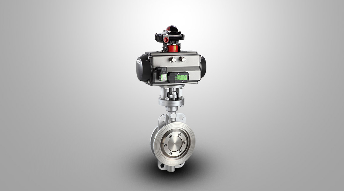 气动硬密封对夹蝶阀