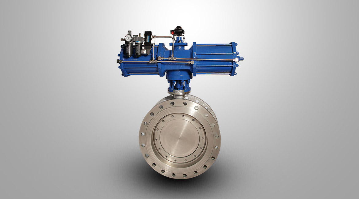 气动三偏心硬密封蝶阀