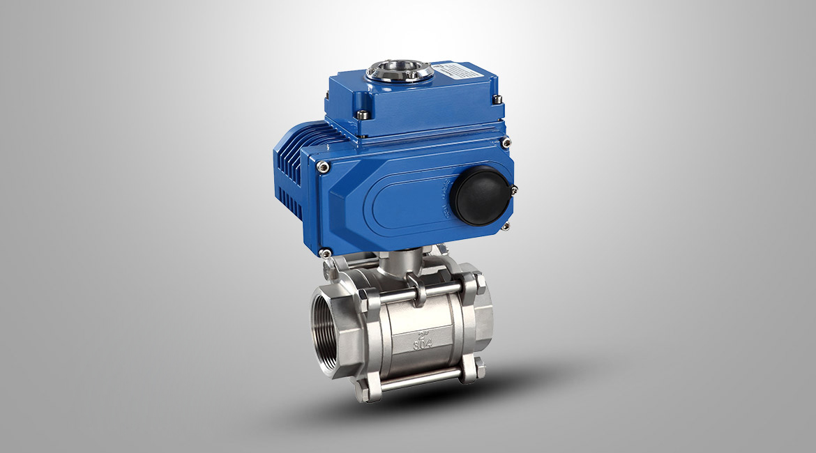 电动三片式球阀