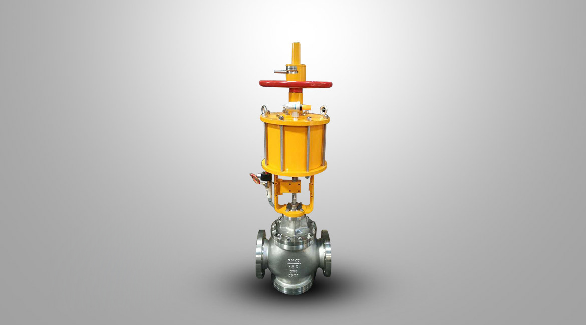 气动活塞式三通切断阀